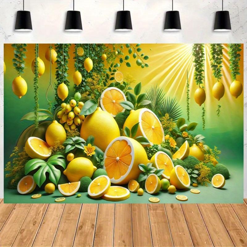 2D Plane Lemon Background Cloth Under the Sunlight Party Decorations Perfectly Suitable for Family Polyester Fiber