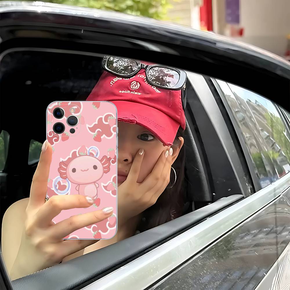 Cartoon Axolotl Cute Transparent Soft Phone Case For IPhone 15 12 14 16 17 13 Plus 11 Pro Max 13 Pro