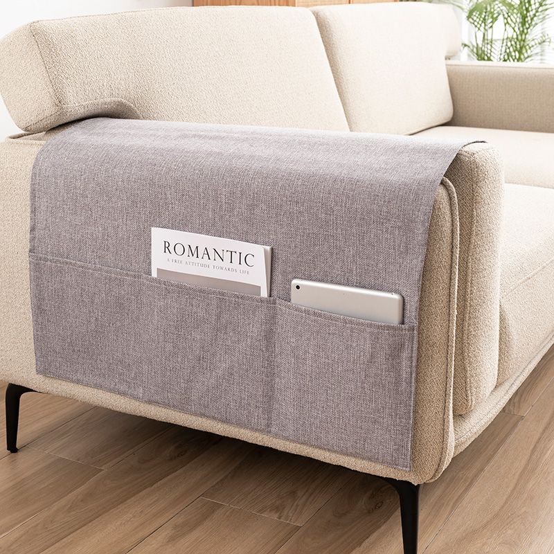 Modern Minimalist Cotton and Linen Sofa Armrest Towel Four Season Universal Sofa Cover Side Pocket Storage Dust Cover Remote Control Books