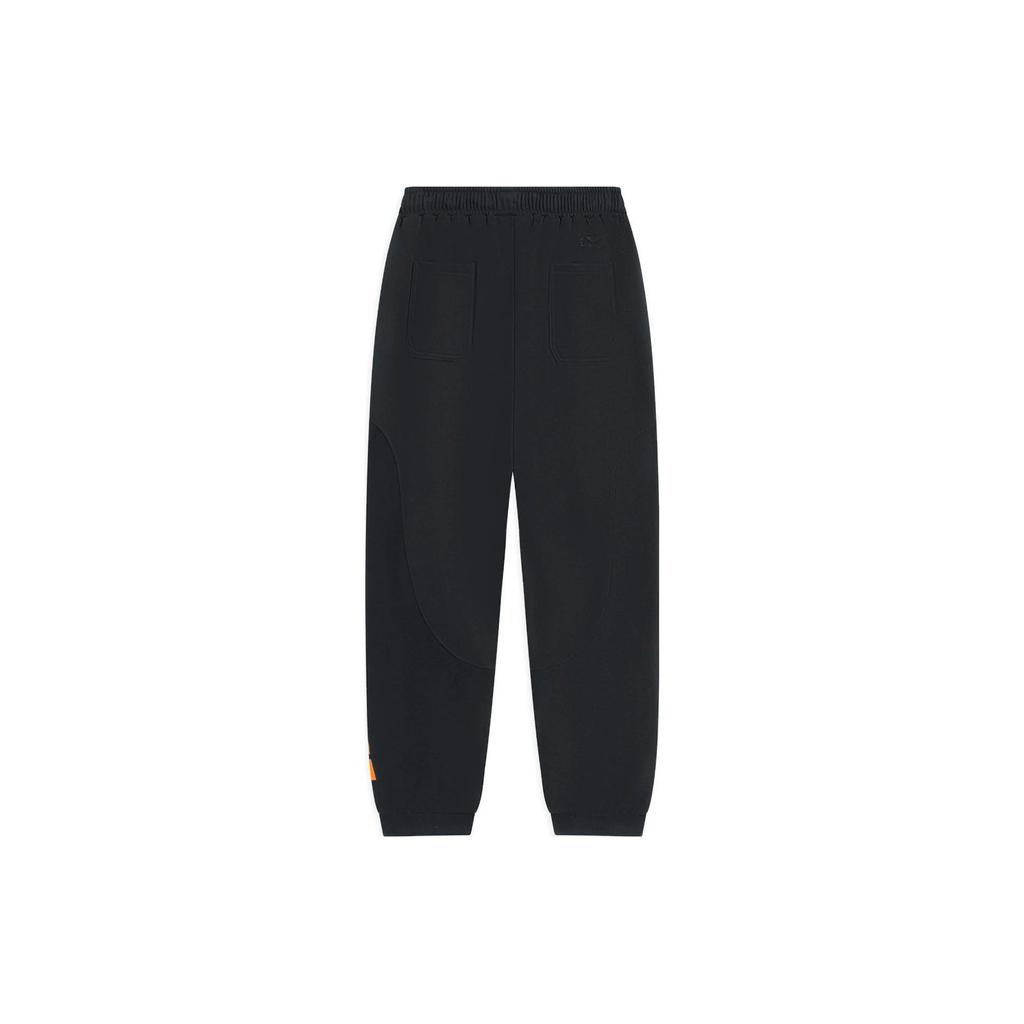 Li Ning Fashion Series Label Pattern Elastic Waist Breathable Cuffed Knitted Sports Pants Men Bottoms Black AKLSD61-2