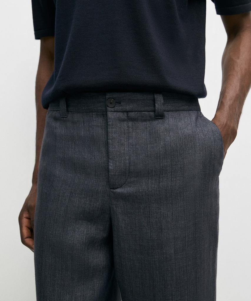 Masimodutti 100% Linen Striped Pants