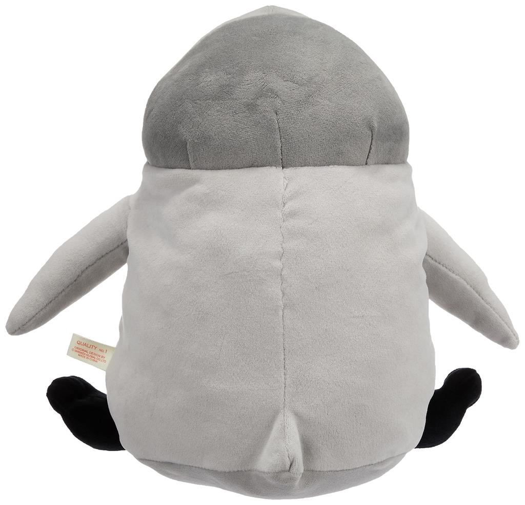Shinada Global Mochi Series Child Gray L 22x22x30cm Stuffed Toy Penguin Animal Mochi-pen MOPE-0350G