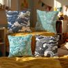 Wellenmuster Kissenbezug Set Dekorative Kurzflor Kissenbezüge für Sofa Weich Kissenhülle x cm