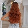 BLONDE UNICORN Ombre-Braun-Kupfer-Rot-Synthetikperücke, lange, gewellte Perücken mit Pony, für Cosplay-Partys, hitzebeständige Faser für Frauen