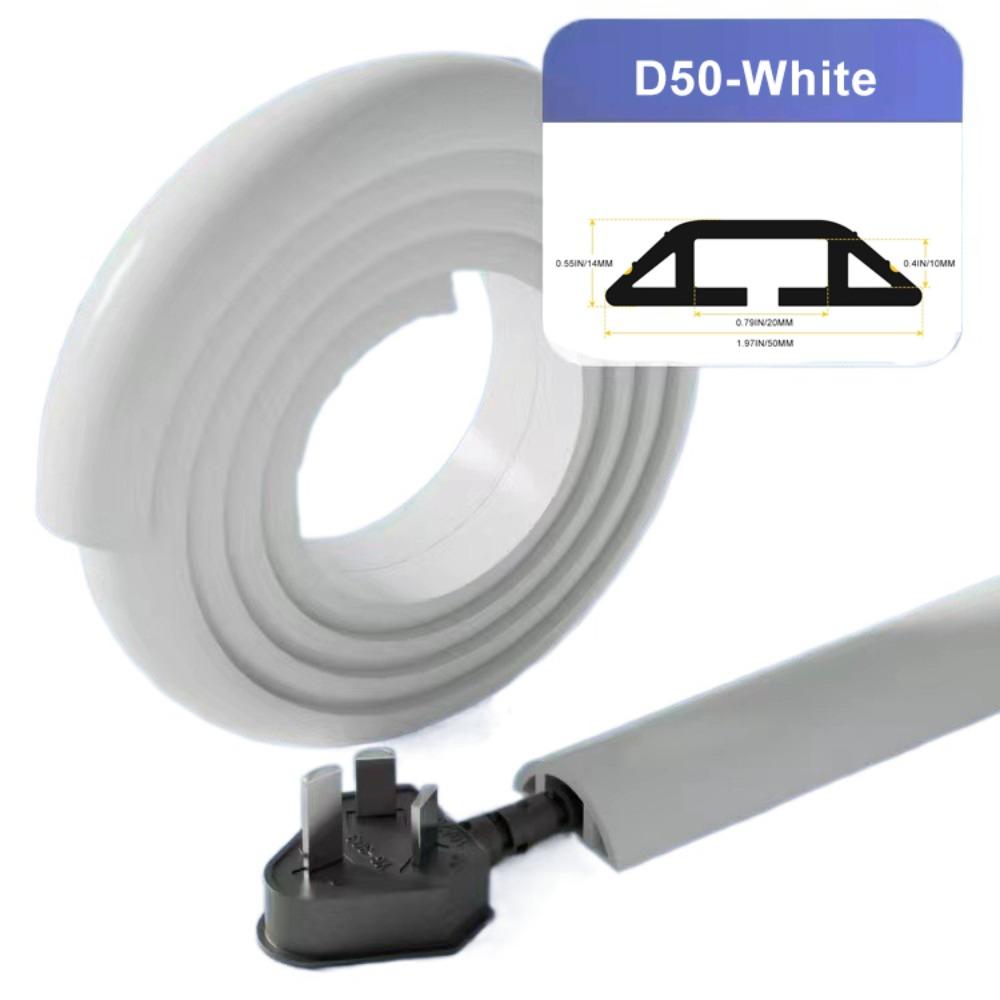 

ПВХ-укрытие для провода 1 м Защитный чехол для шнура питания Профессиональное напольное покрытие для шнура питания на открытом воздухе D50-White