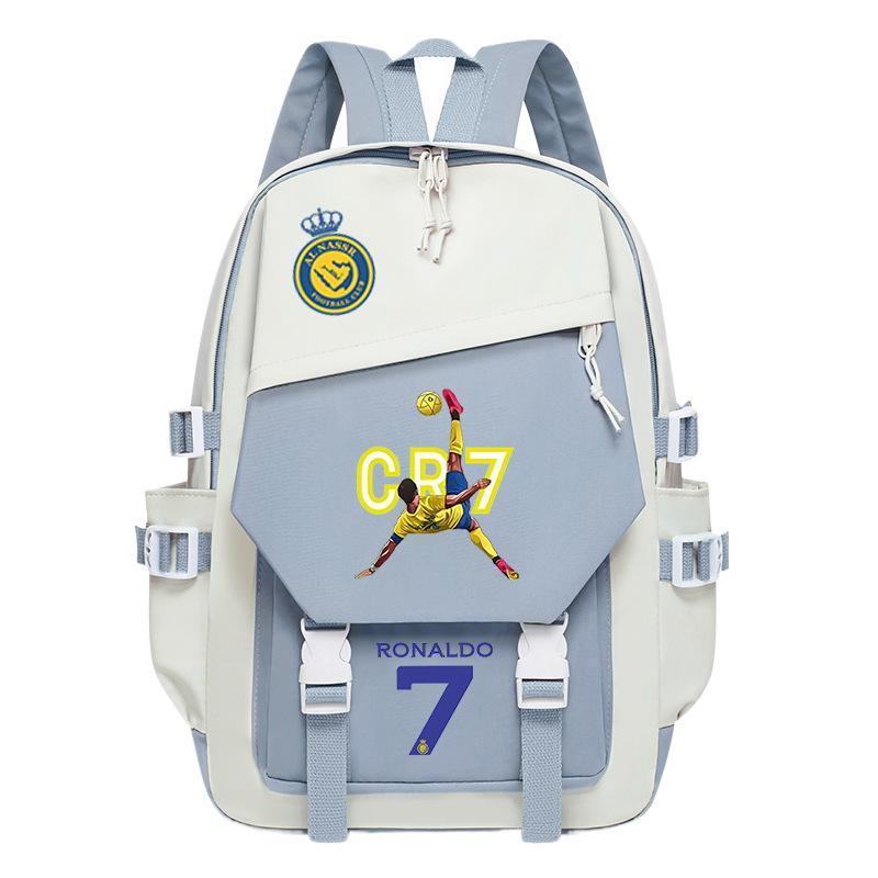 Football Star Ronaldo Surrounding Cr7 Printing Student Schoolbag Trend Backpack To Reduce The Burden And Large Capacity
