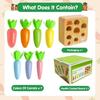 Wooden Montessori Toys Developmental Shape Sorting & Matching Puzzle Carrots Harvest Game Gifts for Toddlers Babies Boys Girls