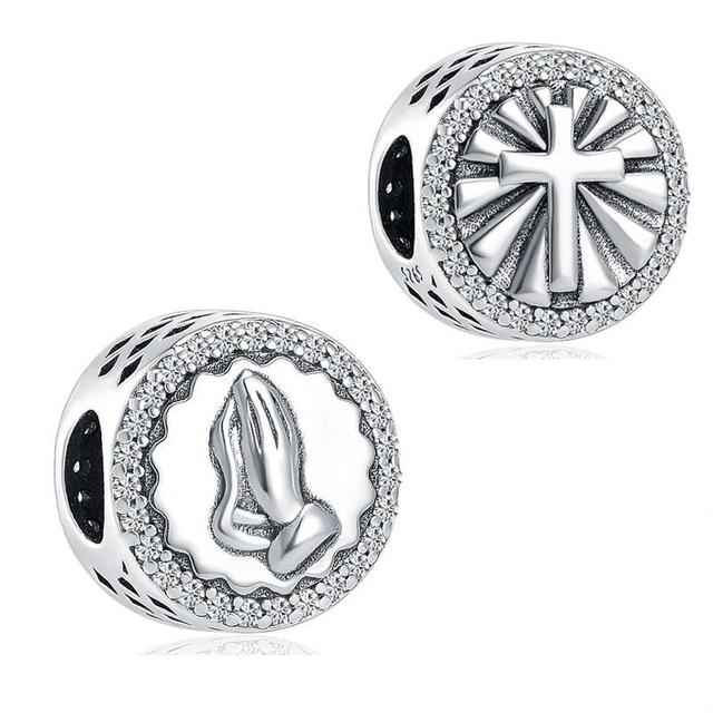 Faith Blessed Modlitba Cross Charm Bead Fit Originální módní náramek Diy pro dámské šperky