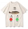 Fih Makes A Phone Call To Remind Me Of The Message Fish Tshirt Tshirt Malefemale Cotton Casual Tshirt Moisture Wicking