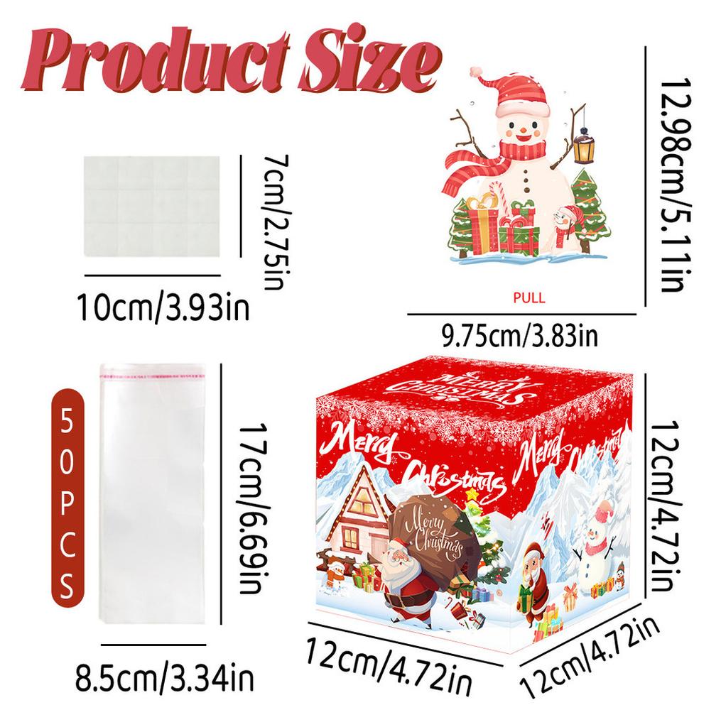 Christmas Celebration Red Snowflake Paper Gift Box For Party Decor And Gifting