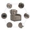 Electric Recliner Chair with Rising Function Taupe Fabric