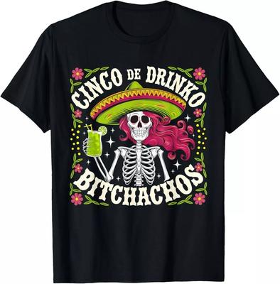 Cinco De Mayo Funny Mexican Party Cinco De Drinko Bitchachos T-Shirt