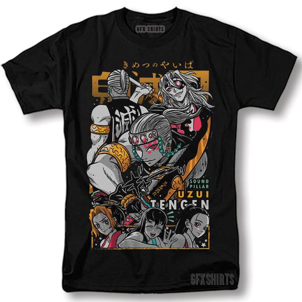 

Tengen Uzui Demon Slayer Shirt Sound Hashira Suma Makio Hinatsuru Anime T-Shirt Unisex T-Shirt L