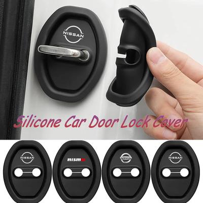 Silicone Car Door Lock Cover Sticker For 350z 370z Altima Armada Frontier Kicks Leaf Nismo Pulsar Qashqai Accessories