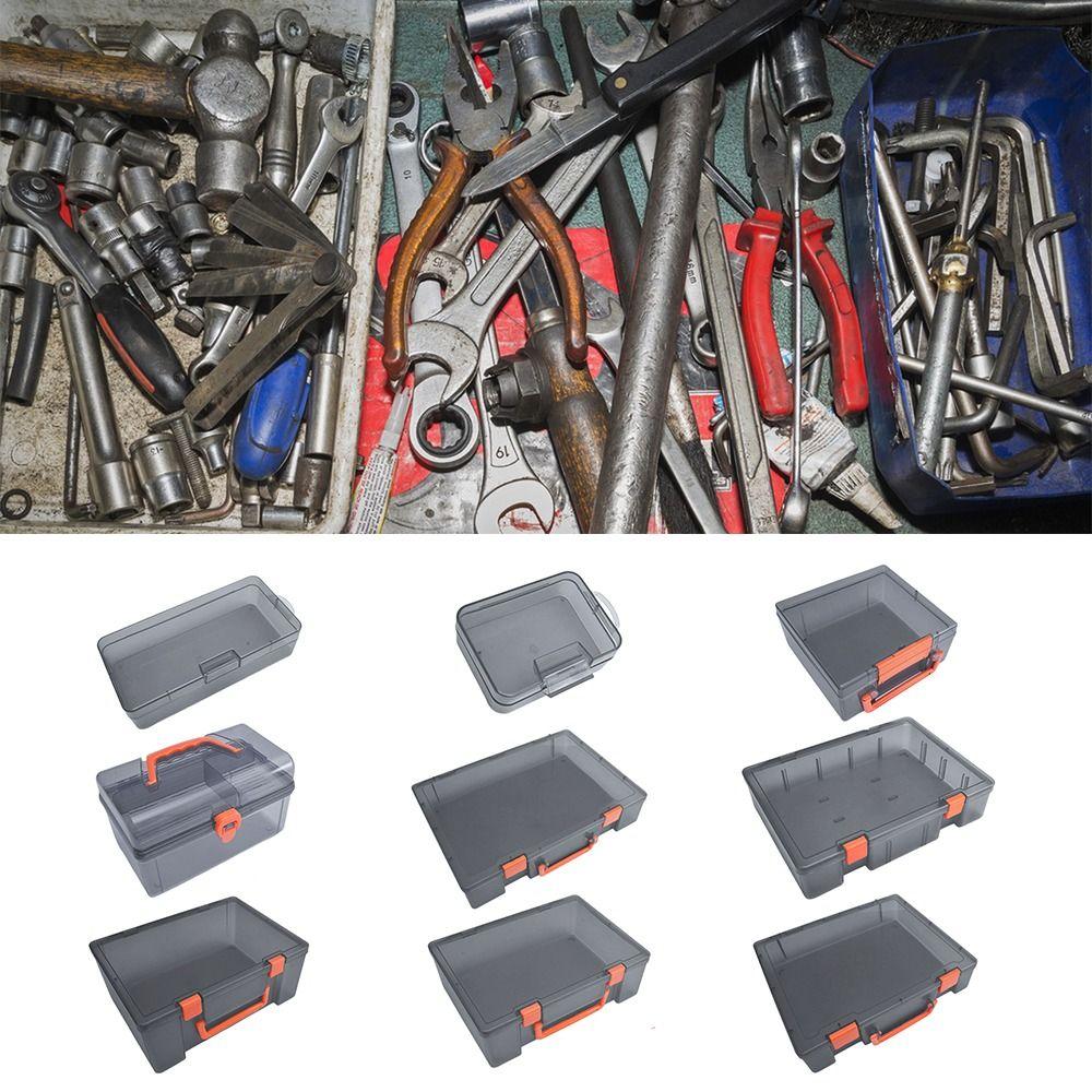 Tools Sorting Boxes Transparent Black Screws Sorting Box with Handle Desktop Organizer Tool ...