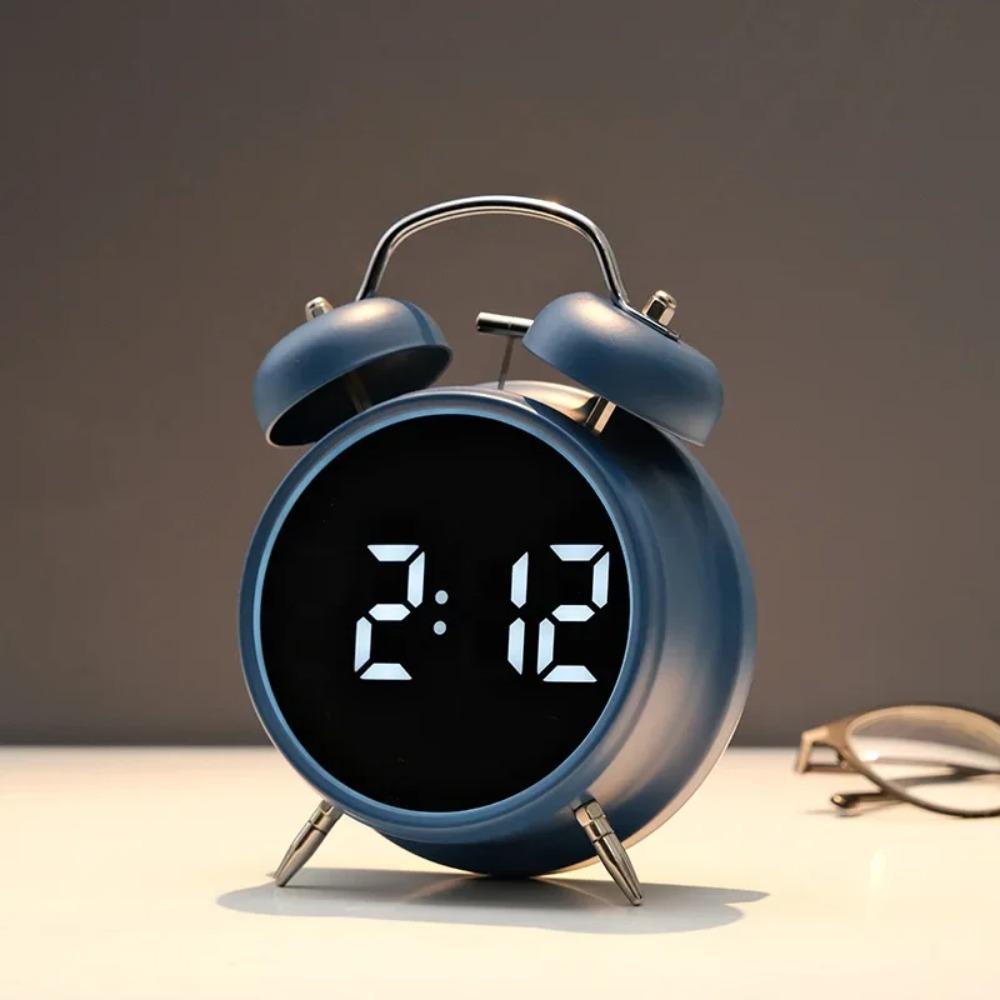 

Loud Voice Metal Digital Alarm with Bright LED Display Bedside Clock for Heavy Sleeper Kids Students Home Living Room Decor