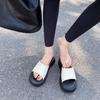 Spot second hair! Grape mother with the same shoes fashionable and simple round head thick sole wide surface casual one pedal slippers women's summer