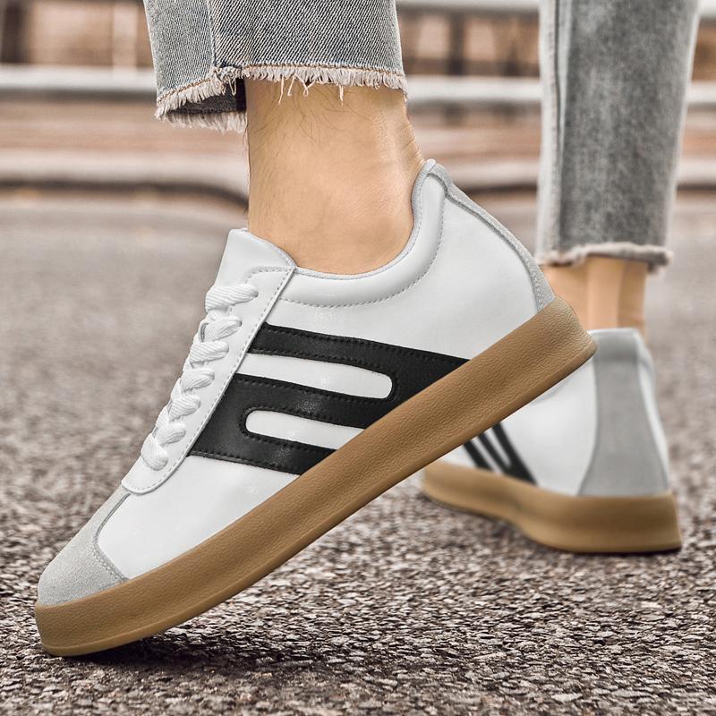 6cm Men Height Increasing Casual Sports Cowhide Sneakers Fashion Breathable Elevator Shoes Platform Comfortable Walking Shoes