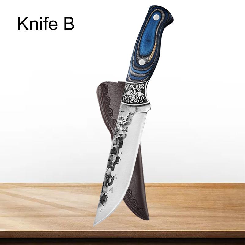 Professional Kitchen Knives Handmade Bone Cleaver Boning Chef Knife Stainless Steel Knife Peeling Fruit Forged Meat Cutting