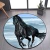 Pentium's Stallion Series Round Carpet Bohemian Style Hippie Decorative Carpet Non-slip Carpet Bedroom Living Room Home Decor