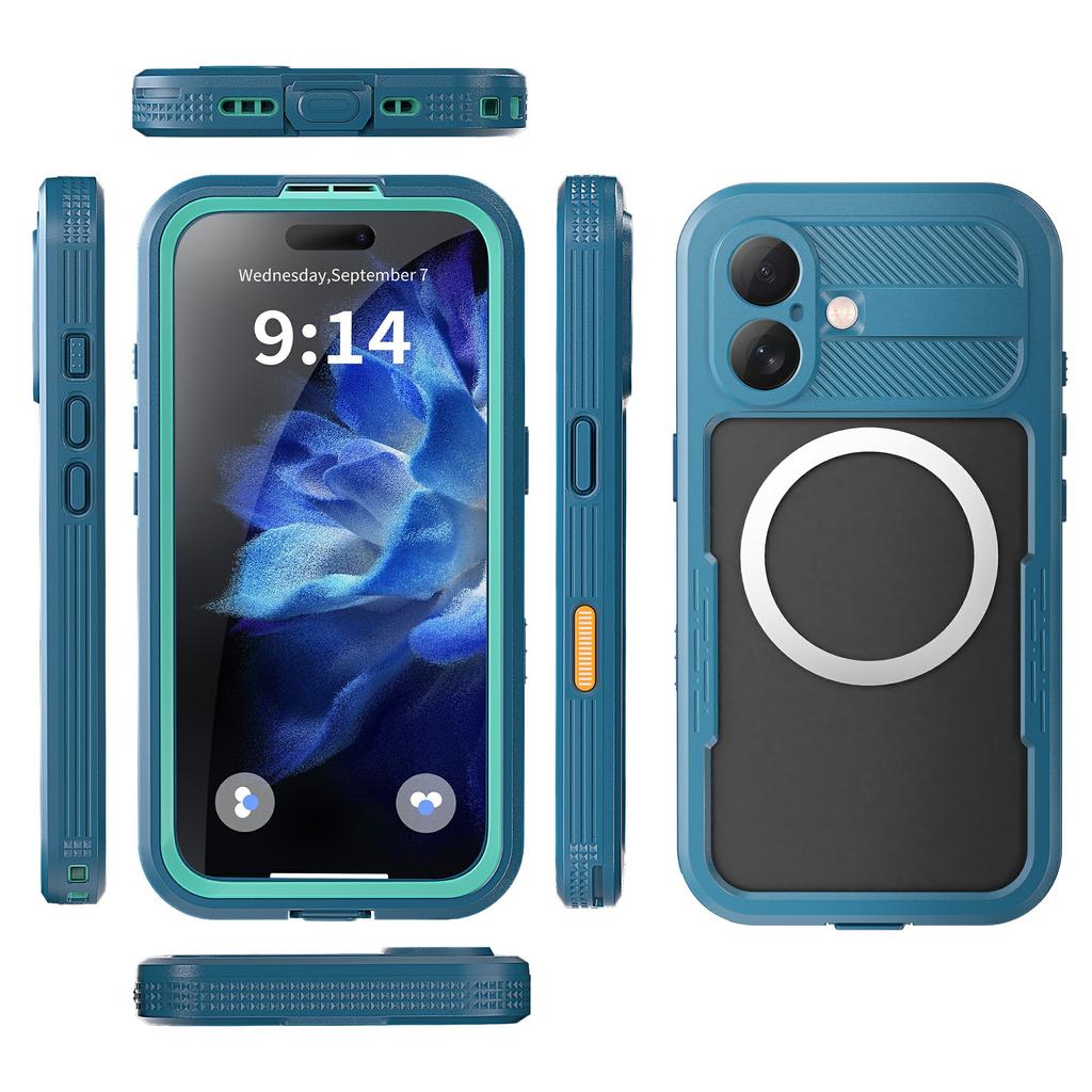 SHELLBOX For iPhone 16 Case Compatible with MagSafe IP68 Waterproof Clear Phone Cover