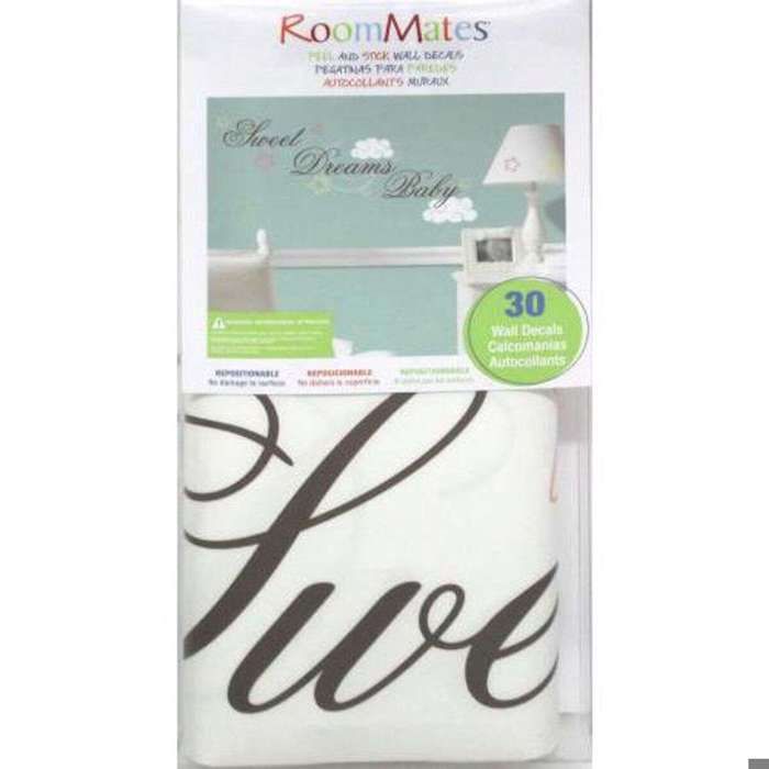 Repositionable Stickers Text, Stars Clouds