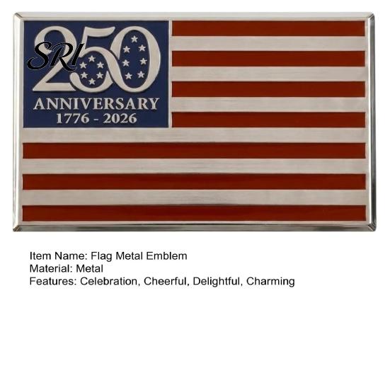 Garage Cabinet Decoration 250th Anniversary Flag Metal Emblem, Patriotic Red Blue White Auto Badge, 1776-2026 SUV Decorative Badge America 3D