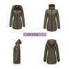 2023 Water-Repellent Cotton Parka with Detachable Hood and Long Sleeves - Warm Autumn/Winter Jacket for Women