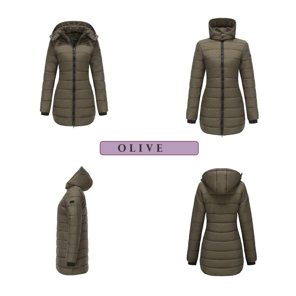 2023 Water-Repellent Cotton Parka with Detachable Hood and Long Sleeves - Warm Autumn/Winter Jacket for Women