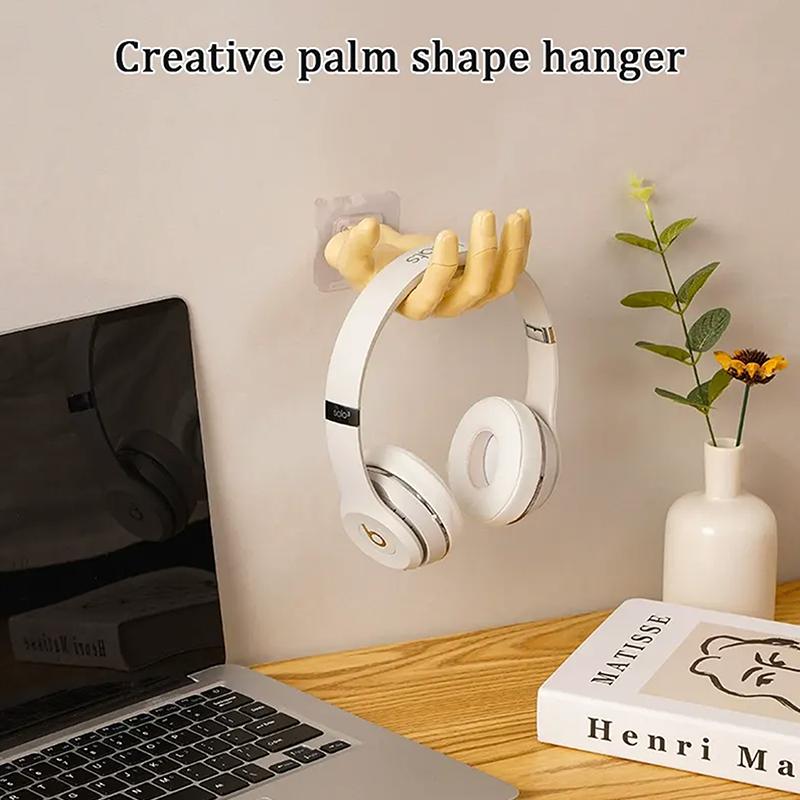 Creative Headphone Storage Rack Palm-Shaped Punch-Free Traceless Hook Home Wall Storage Key Hook Wall Entrance Decoration