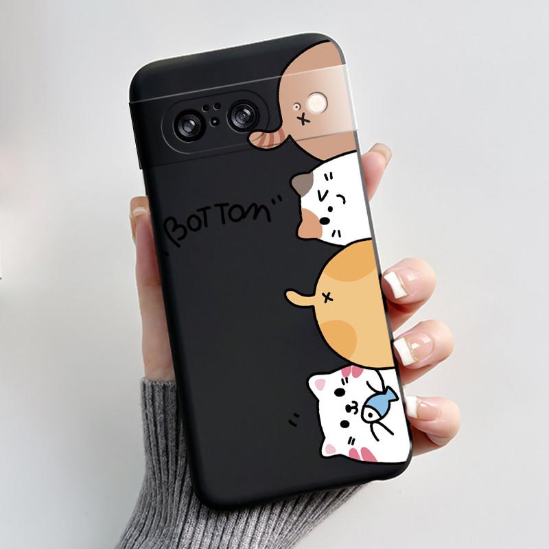 Casing For Google Pixel 8 Pro 8A Case Aesthetic Fashion Cute Cat Soft Silicone Shockproof Back Cover Ultra Slim Thin Phone Case