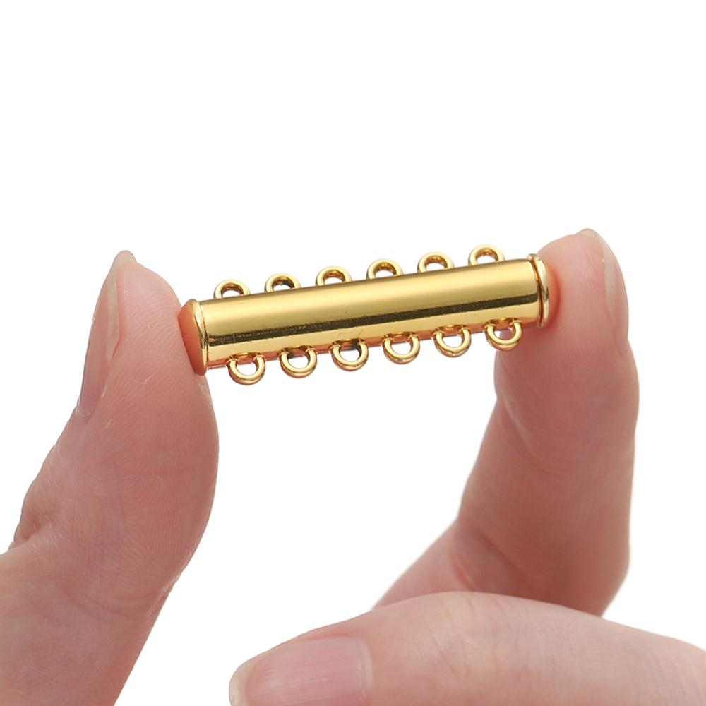 5pcs/Lot 2~6 Strands Alloy Slide Tube Lock Clasps Connector for DIY Multi-Strand Layering Necklace Bracelet Jewelry Making