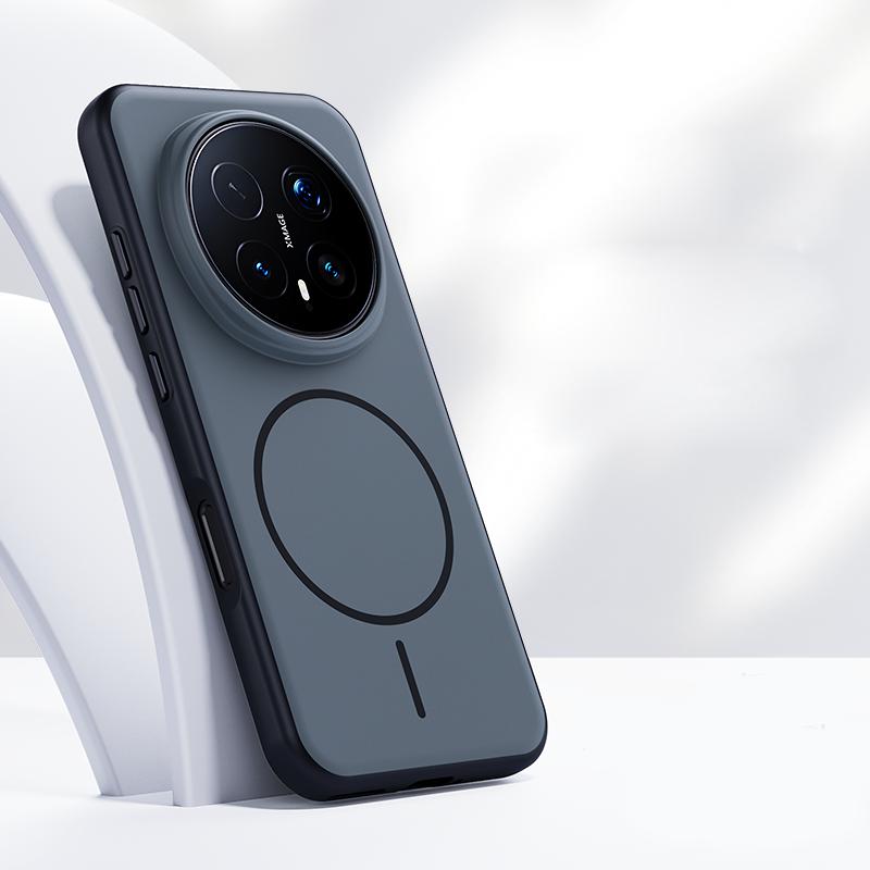 

Чехол для Honor Magic 8 Pro Магнитный Двухцветный Матовый PC + TPU С ощущением кожи Задняя крышка с металлической кнопкой для Magic8 Pro Honor Magic8 Pro