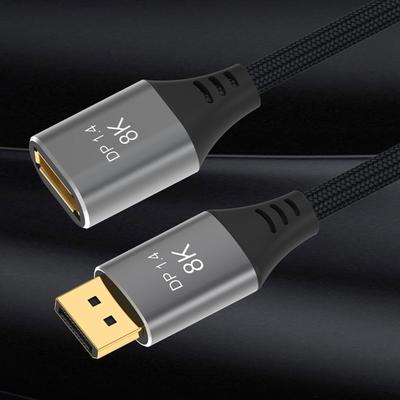 DisplayPort 1.4 Extension Cable Male To Female 8K 60Hz UHD 4K 144Hz Extender Cord for PC Laptop Display Screen