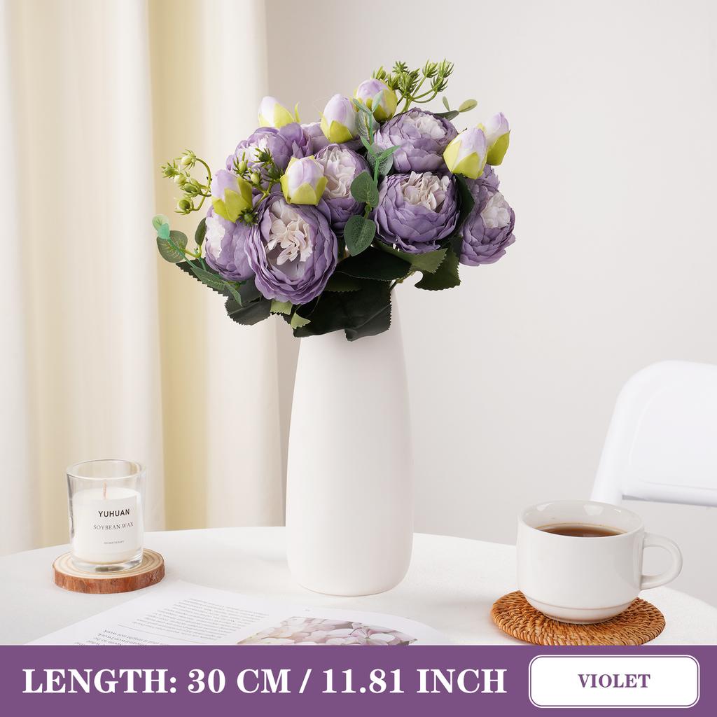 Artificial Flowers Retro Silk Rose Bouquet Hydrangea Peony Flowers Vintage Bride Holding Home Wedding Decoration Accessories