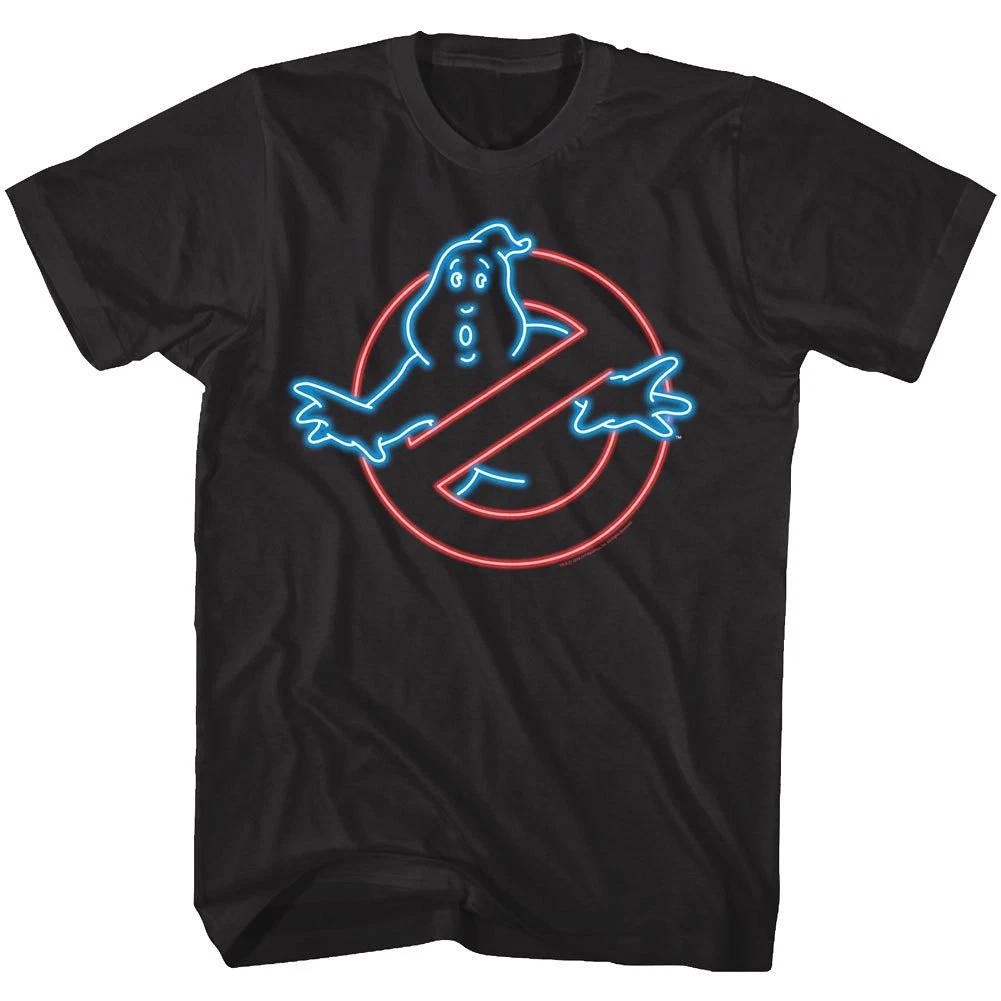 Ghostbusters Neon No Ghost Symbol Icon Mens T Shirt Retro 80 s Cartoon Movie Top S