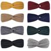 European & American Knit Crossover Headband: Pure Color Elastic Yoga Sports Hair Tie for Women