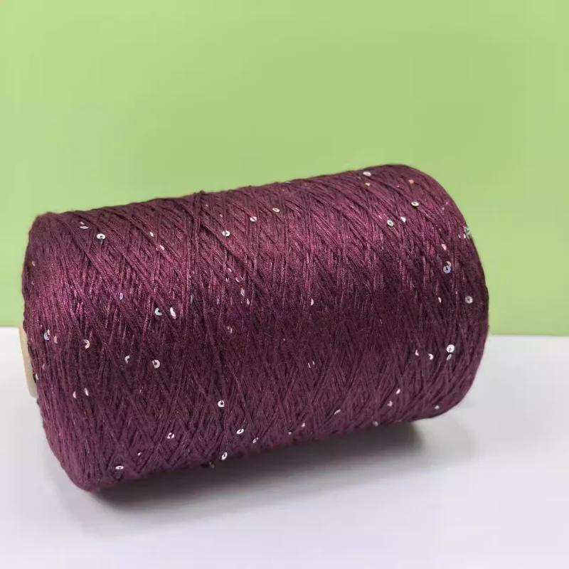 Glitter Mulberry Silk Cotton Thread 500g/Roll Glitter Bead Silk Lace Thread Soft Silky Spring/summer DIY Hand-woven Thread