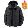 Men Parkas Thick Warm Hooded Coat Cotton-padded Fleece Jacket Casual Quilted Waterproof Jacket Autumn Winter Outwear Clothing