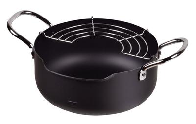 Pearl Metal Deep Tempura Pot 20cm IH Compatible Easy Pour Iron Deep Fry Pot Made In Japan HB-1890