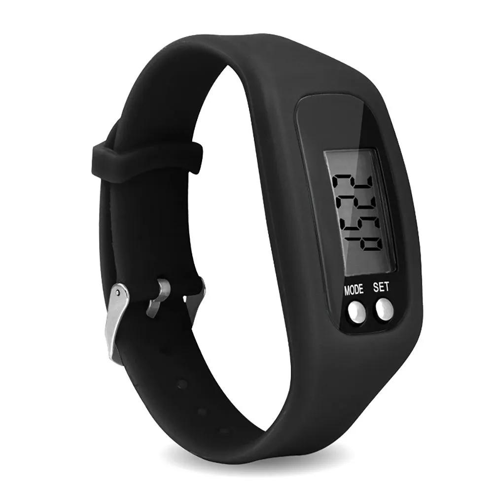 Digital wristwatch black pedometer