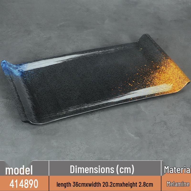 Japanese Rectangular Melamine Plate for Barbecue and Sushi