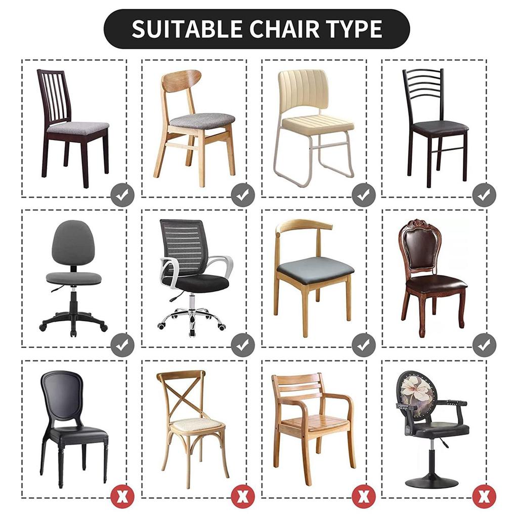 Jacquard Cushion Slipcovers Protectors,Washable Polyester Dining Chair Covers for Wedding