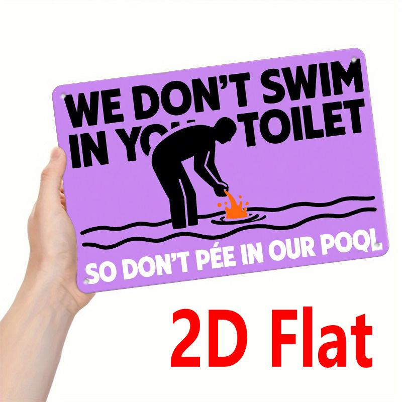 

Metal Sign Purple Black White Slogan No Urinating Pool Reminder Outdoor 2D Flat Wall Decor 20x30cm белый