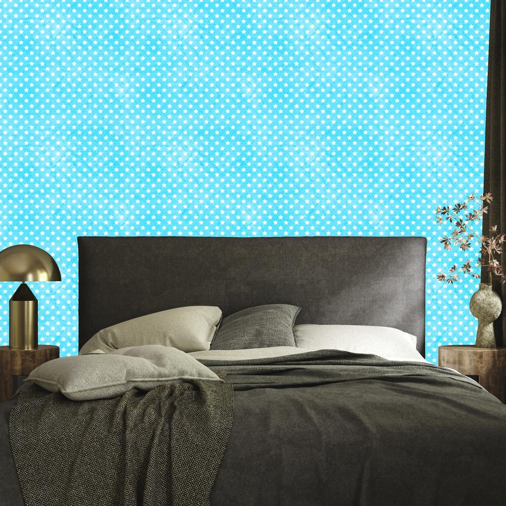 Aquamarine and Turquoise Stars Wallpaper for Living Room and Bedroom 50x1000