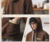 360g Herren Lockerer Schwerer Farbblock-Hoodie - Retro Frühling/Herbst Gestickte Lässige Jacke