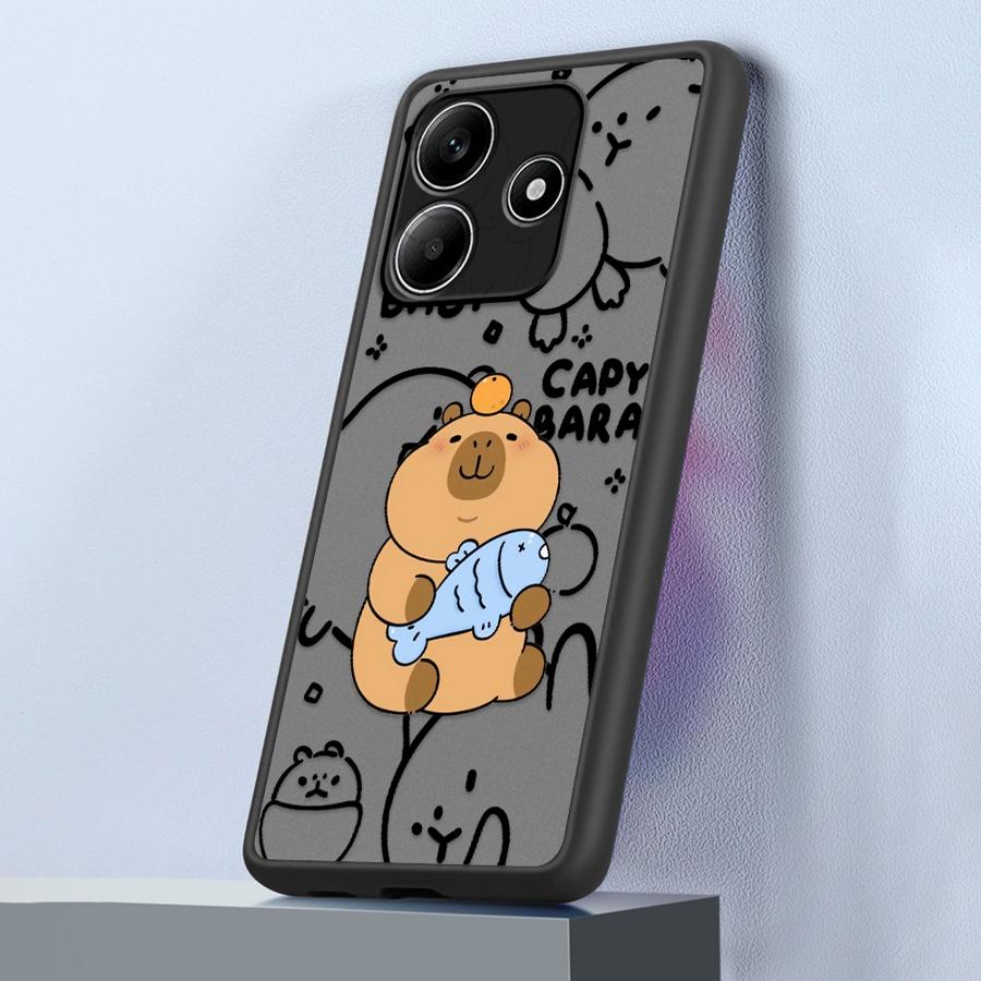 Funda Back Phone Cover Case for Xiaomi Redmi Note 14 11 A4 14C 13C 10 12 13 Pro Plus 9S Cute Capybara