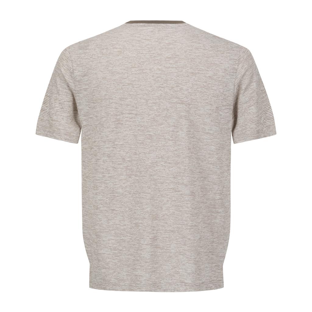 FERRAROMILANO Striped Short Sleeve Round Neck T-Shirt D/Beige (Am0Gttr20154)