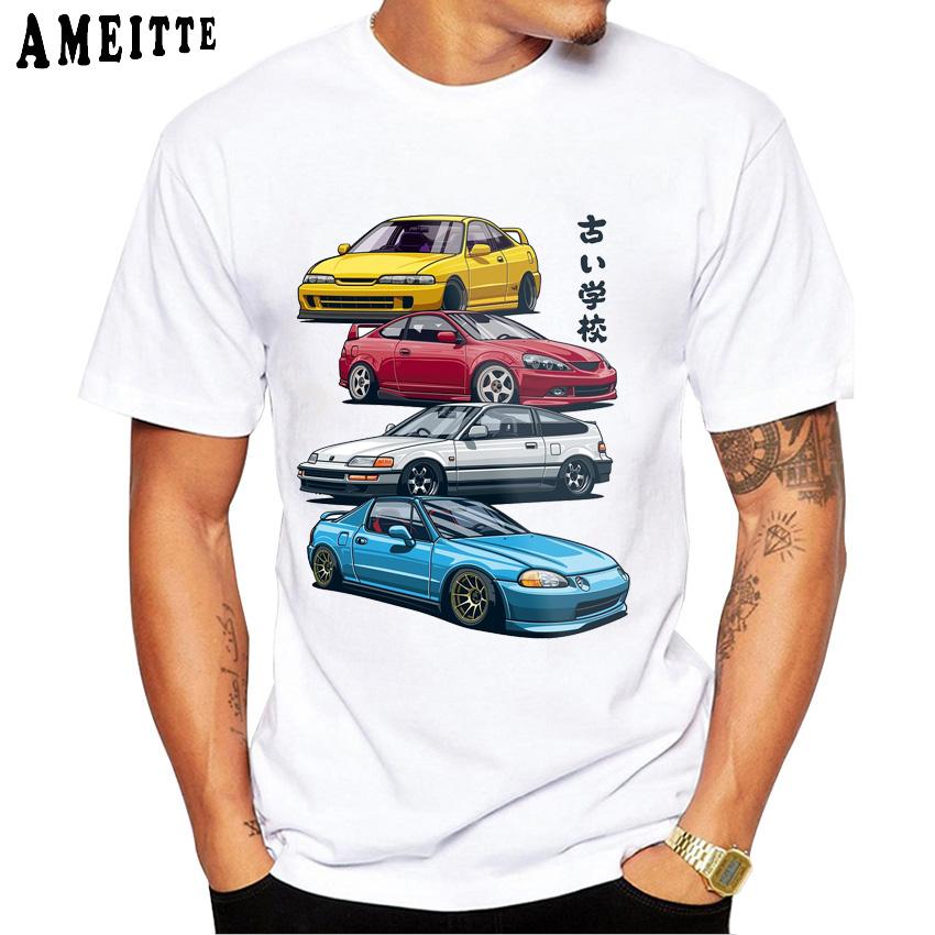 Harajuku JDM Legend Car T-Shirt Summer Men Short Sleeve Drive The Janpan Cars Sport TShirt Cool Boy Driver Race Casual TeesTops