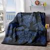 2026 New Arrivals Soft Flannel Sea Turtle Print Blanket Black And Blue Cartoon Turtle Design, All-Season Cozy Throw for Sofa, Bed, Office, Camping, An